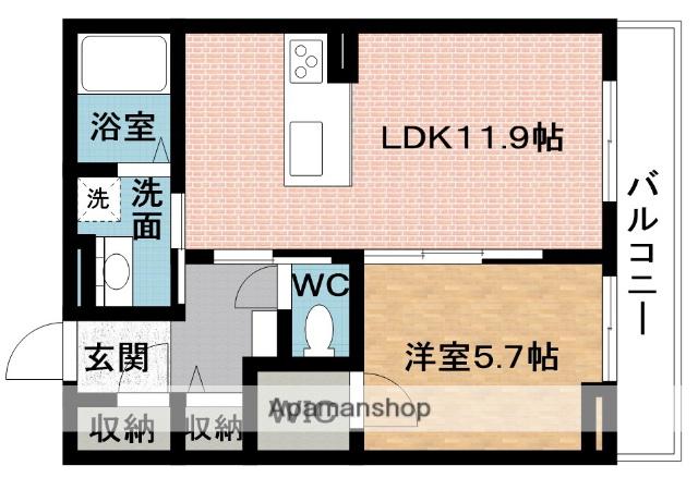 シャーメゾン鴻之台(1LDK/3階)の間取り写真