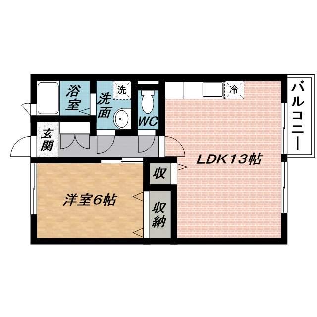 コーポサンモール(1LDK/1階)の間取り写真