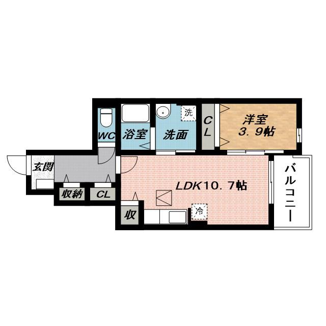 グラン ヒル 山荘(1LDK/1階)の間取り写真