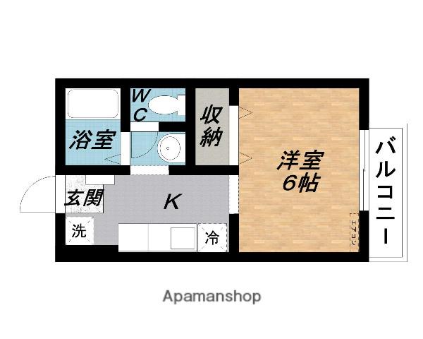 ガーデンハイツみのわ D(1K/2階)の間取り写真