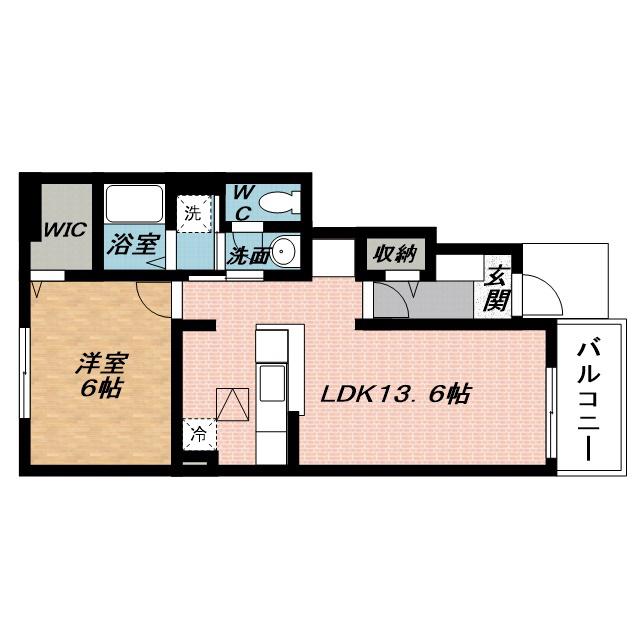 ベルオーブ Ⅷ(1LDK/1階)の間取り写真