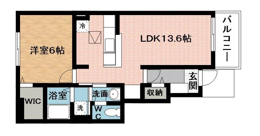 ベルオーブ Ⅷ(1LDK/1階)の間取り写真