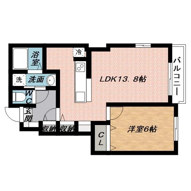 ヴェラルーナ名張Ⅱ(1LDK/1階)の間取り写真