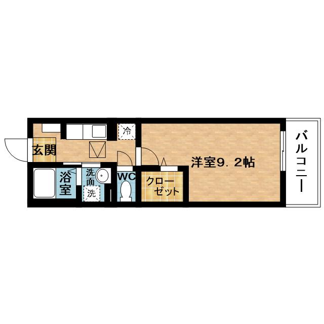ボナール希央台Ⅲ(1K/1階)の間取り写真