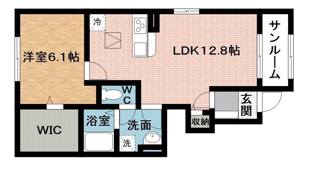 ドリームB(1LDK/1階)の間取り写真