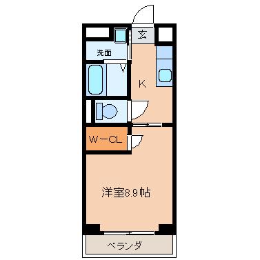 S-FORT三重大学前(1K/1階)の間取り写真