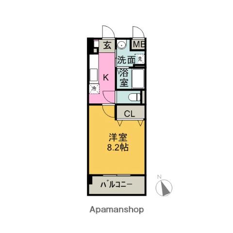 ブルースカイマンション10(1K/2階)の間取り写真