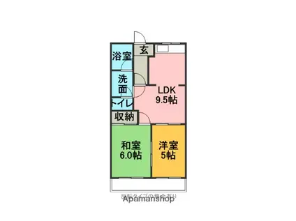 近鉄名古屋線 益生駅 徒歩30分 2階建 築31年(2LDK/2階)の間取り写真