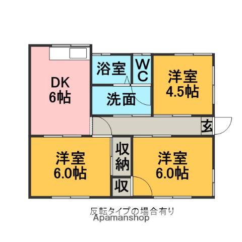 近鉄名古屋線 桑名駅 徒歩15分 1階建 築30年(3DK)の間取り写真