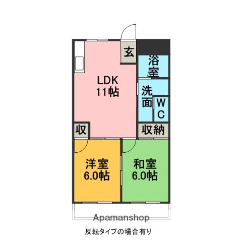 コーポCHACHA(2LDK/2階)の間取り写真