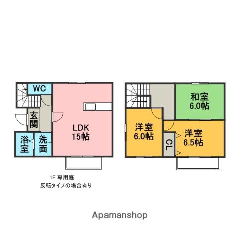 三重県桑名市 2階建 築25年(3LDK)の間取り写真