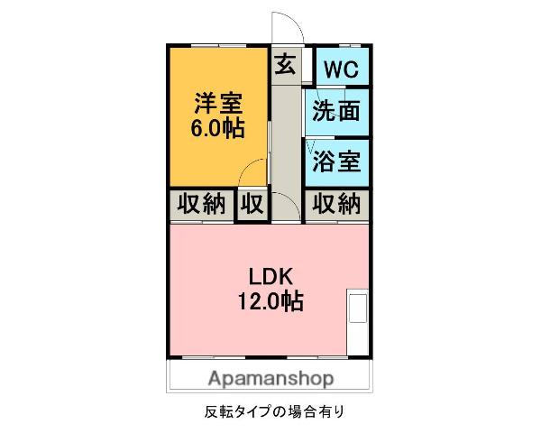 メゾンくわなM1(1LDK/1階)の間取り写真