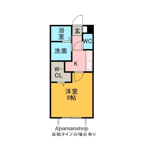 カサベルデ2(1K/1階)の間取り写真