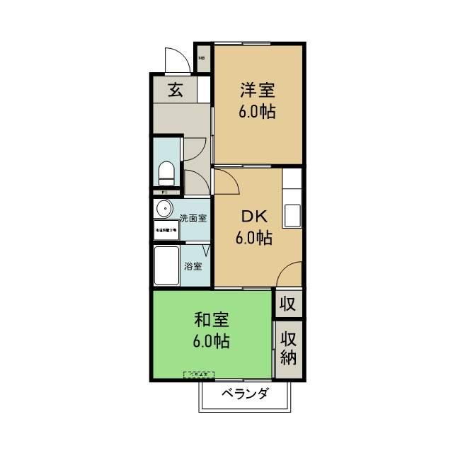 サープラスITO(2DK/2階)の間取り写真