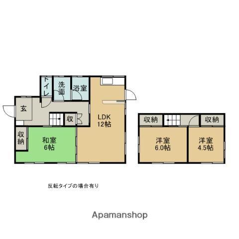 三重県員弁郡東員町 2階建 築51年(3LDK)の間取り写真