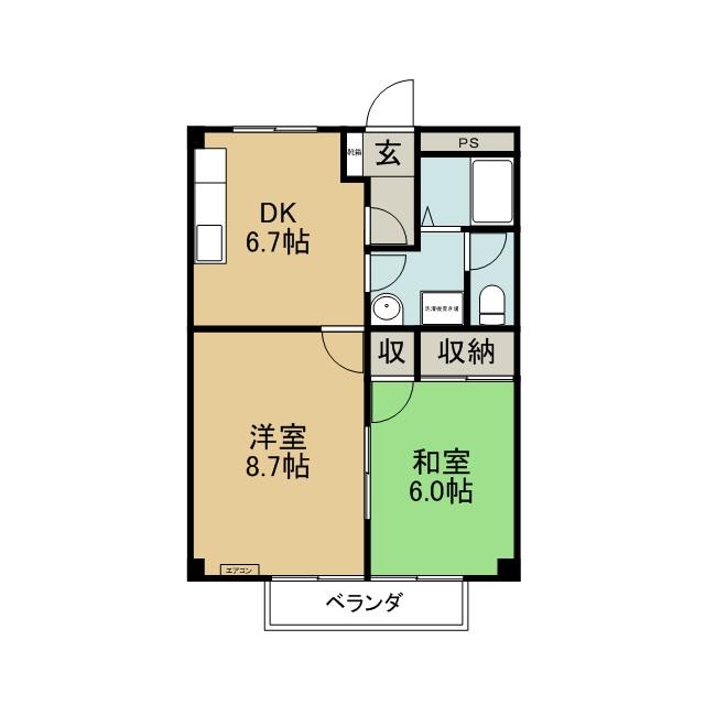 メゾンフォーラム(2DK/1階)の間取り写真