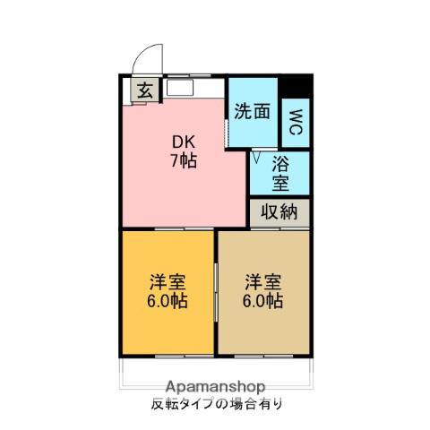 リベラル88(2DK/1階)の間取り写真