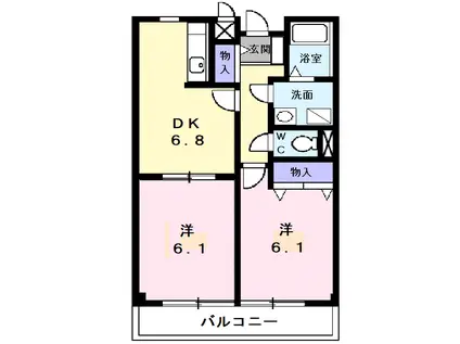ジョイフル Ⅱ(2DK/1階)の間取り写真