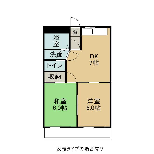 サニーヒル星見ヶ丘(2DK/2階)の間取り写真