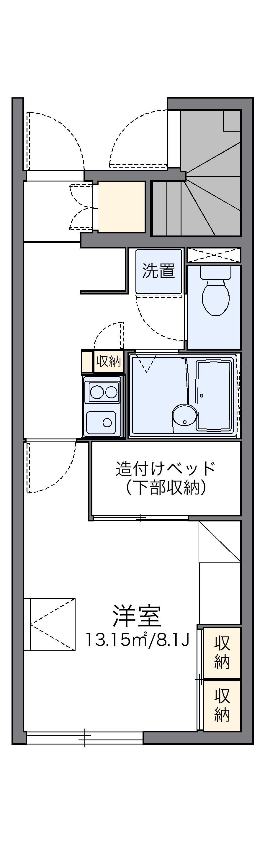 レオパレス さくらい(1K/1階)の間取り写真