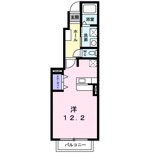 ベルファミーユ Ⅱ(ワンルーム/1階)の間取り写真