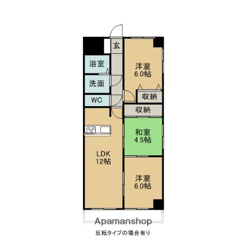 セントラルコート佳日(3LDK/1階)の間取り写真