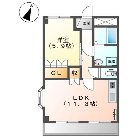 メゾン・ド・アンジュB(1LDK/1階)の間取り写真