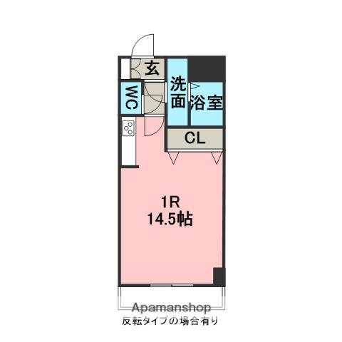 大安ヒルズ(ワンルーム/1階)の間取り写真