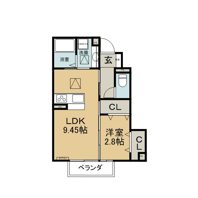 アンジュデトワール(1LDK/1階)の間取り写真