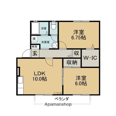 ロイヤルガーデン桑名 C(2LDK/2階)の間取り写真