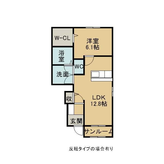 オアシス(1LDK/1階)の間取り写真