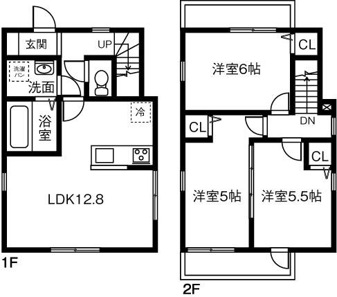 近鉄名古屋線 伊勢朝日駅 徒歩30分 2階建 築4年(3LDK)の間取り写真