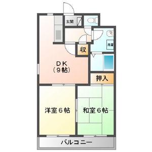 ピースハイツ(2DK/2階)の間取り写真
