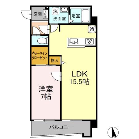 さくらHILLS(1LDK/1階)の間取り写真