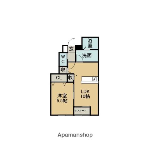 MYカメリア(1LDK/1階)の間取り写真