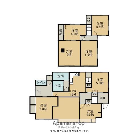 近鉄名古屋線 桑名駅 徒歩19分 2階建 築48年(7LDK)の間取り写真