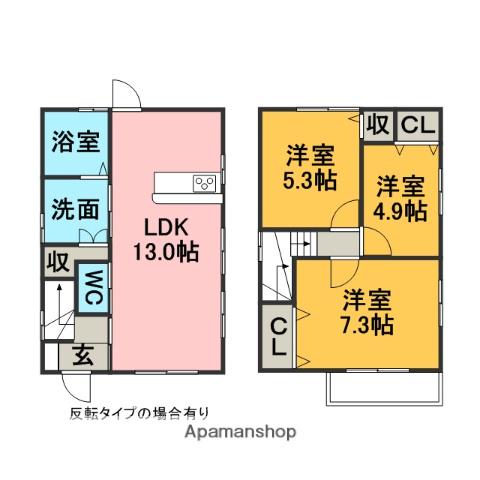 養老鉄道 播磨駅 徒歩7分 2階建 築15年(3LDK)の間取り写真