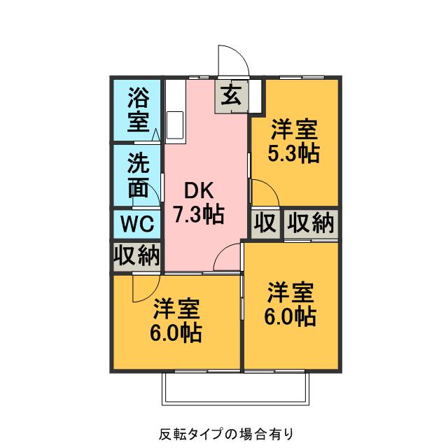 コーポラス貴船(3DK/2階)の間取り写真