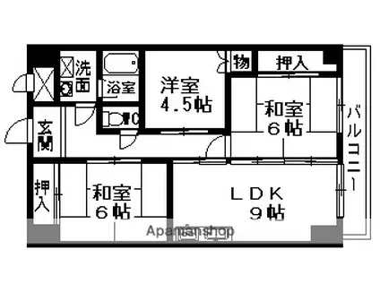 パレス南海(3DK/4階)の間取り写真