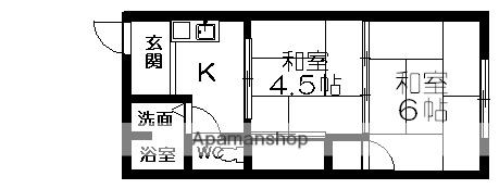 風林荘(2K/1階)の間取り写真