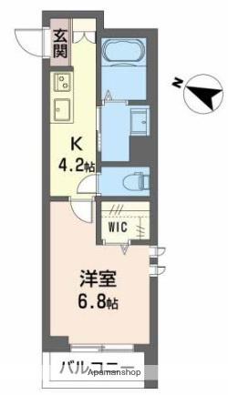 シャーメゾン忠 彦根(1K/1階)の間取り写真