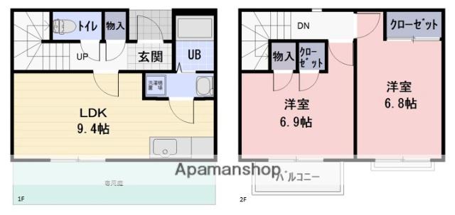 エスポワール林(2DK)の間取り写真