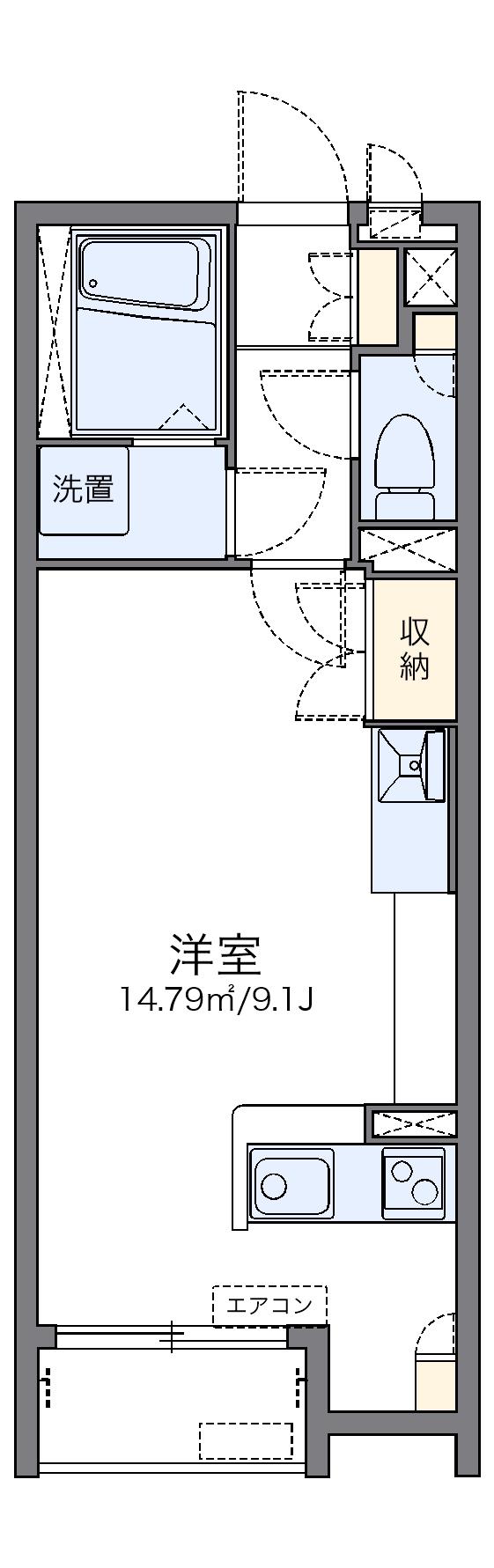 レオネクストカメリアレインⅢ(ワンルーム/2階)の間取り写真
