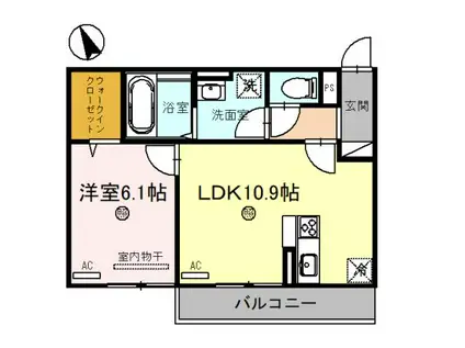 ルミエールMK2(1LDK/2階)の間取り写真