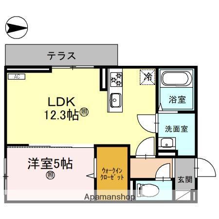 メゾンクレール瀬田北(1LDK/1階)の間取り写真