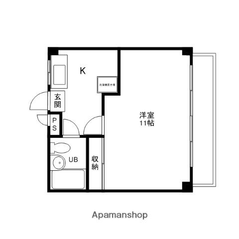 アネーロ弐番館(1K/3階)の間取り写真