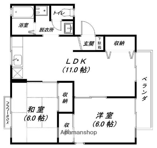 メゾンボナール(2LDK/1階)の間取り写真