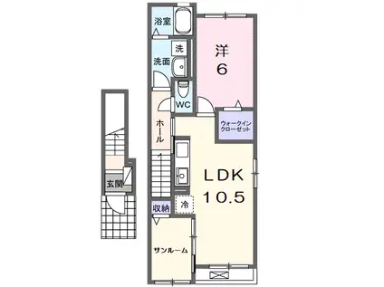 クルールM(1LDK/2階)の間取り写真