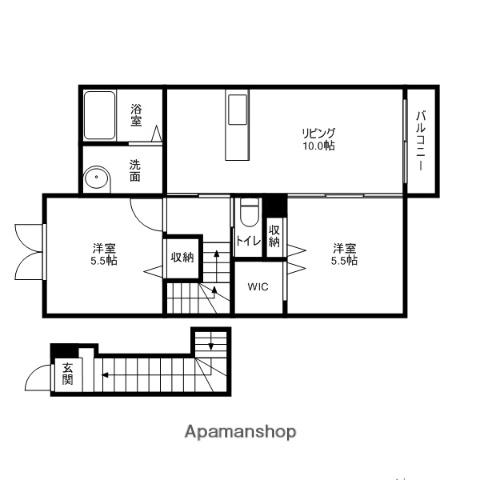 シャーメゾンコート野田山(2LDK/2階)の間取り写真