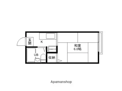 キャッスルハイツ古沢(1K/1階)の間取り写真